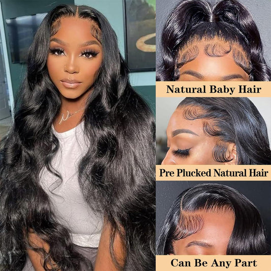 13x4 Lace Front Wig Real Hair Free Parting Large Wave
