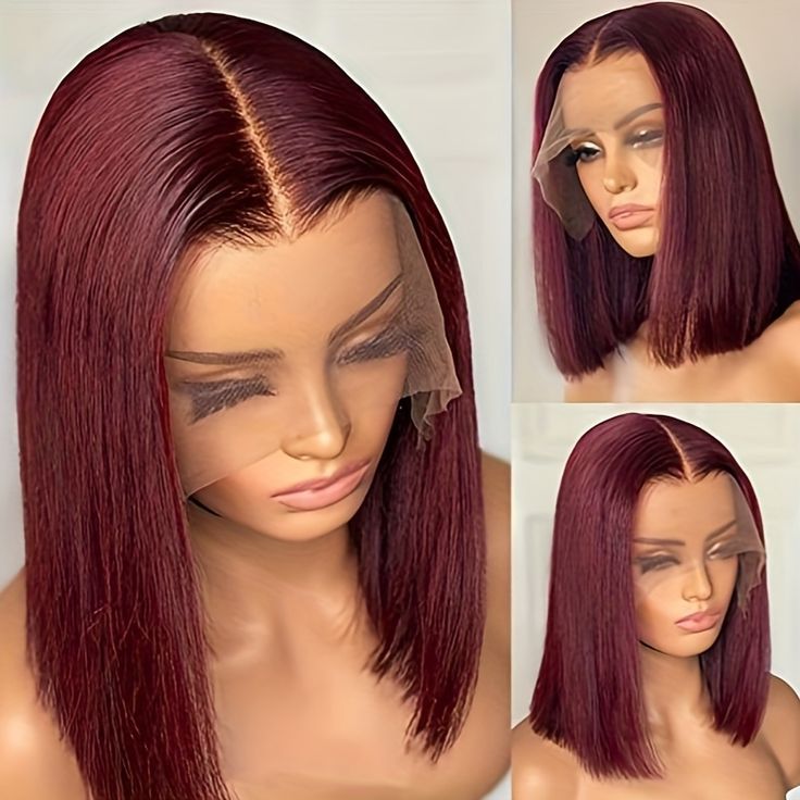 13*4HD transparent lace burgundy human hair frontal wome