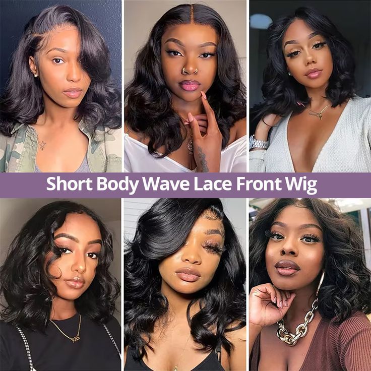13*4 lace short BOB body wave huamn hair wig front frontal