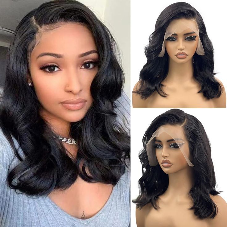 13*4 lace short BOB body wave huamn hair wig front frontal