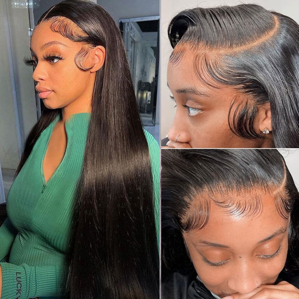 13*4 straight lace Front human hair wigs Natural Color