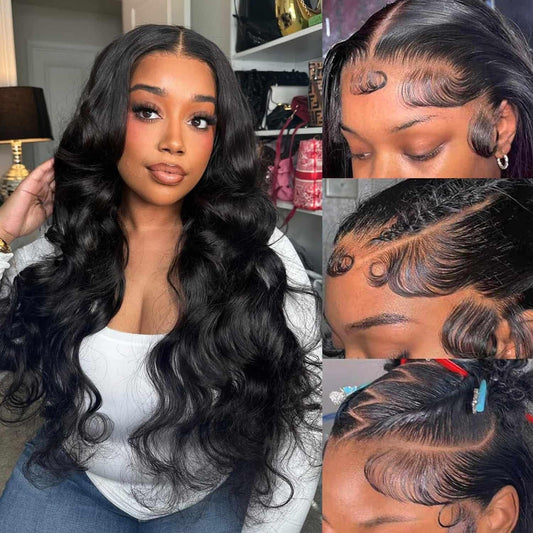 13x4 Lace Front Wig  Real Hair Free Parting Large Wave