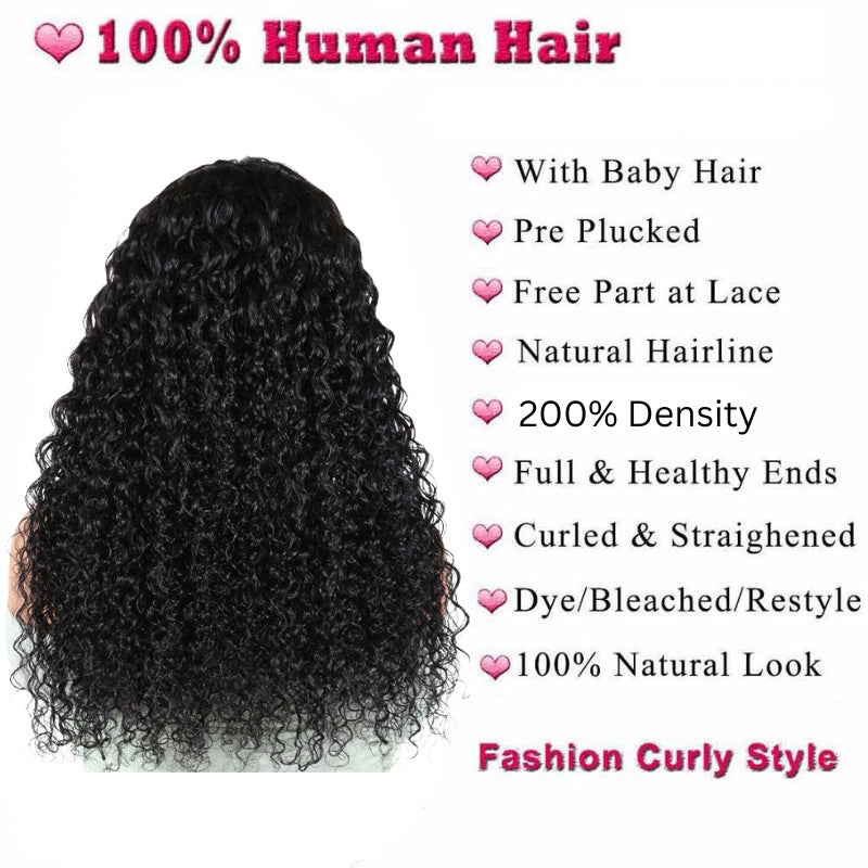 Hair Deep Wave Lace Frontal Wig human hair wig 180% density