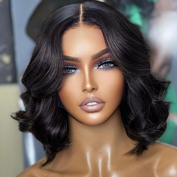 13*4 lace short BOB body wave huamn hair wig front frontal