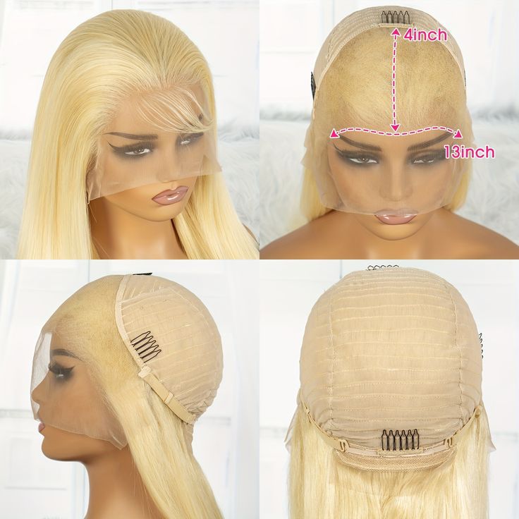 13*4 HD transparent lace 613 honey blonde human hair wig