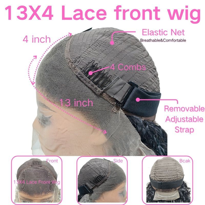 Hair Deep Wave Lace Frontal Wig human hair wig 180% density