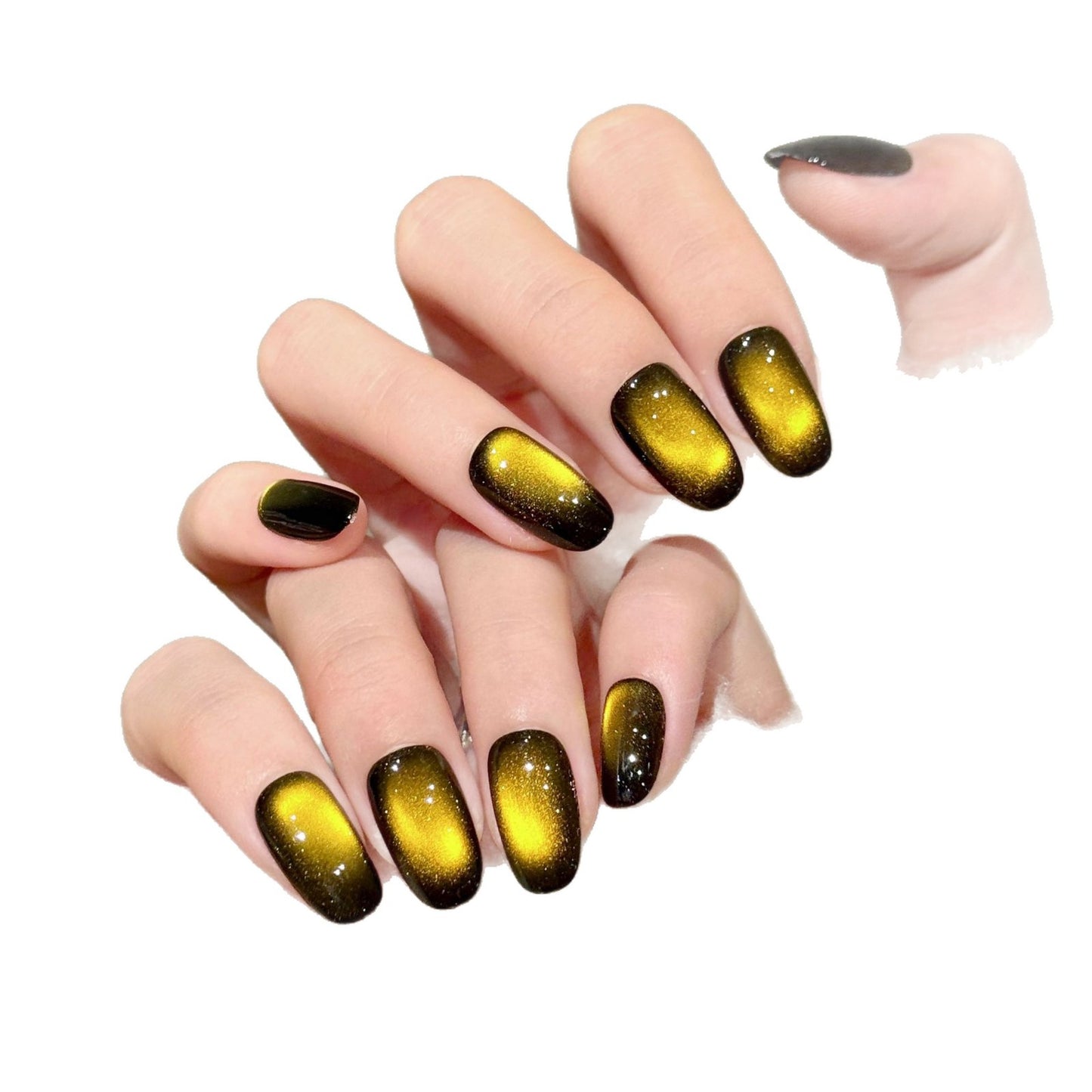 Amber Gradient Handmade Press-On Nails, Retro & Vibrant, Elegant and Confident Style